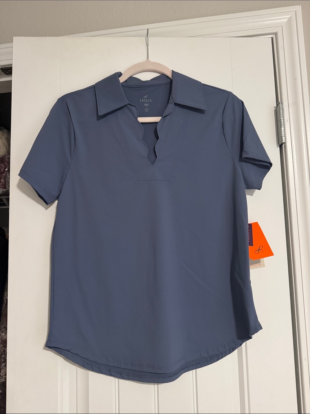 Free Fly Apparel Slate Blue Short-Sleeve Button Down Top